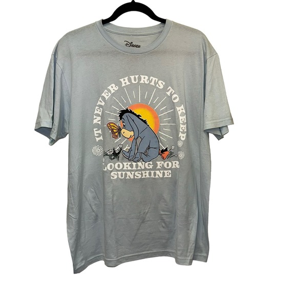 Disney Light Blue Eyore Graphic Short Sleeve Tee Shirt - Picture 1 of 3
